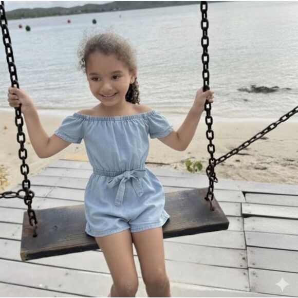 GAP denim Girls jumpsuit dress size 8 - Picture 1 of 11